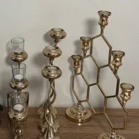 سه مدل شمعدان و جا شمعی وارداتی طلایی