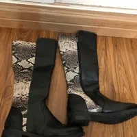 بوت بلند مشکی سفید پوست ماری سایز ۳۷