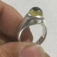 انگشتر فدیوم ساواس سنگ دو پوست زرد کهنه