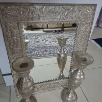 آینه شمعدان نقره