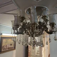 لوستر تمام برنج سنگین ۸ شاخه ۱۶ شعله