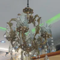 لوستر ۱۵ شاخه برنجی طرح فرشته و لوستر ۴ شاخه برنجی|لوستر و چراغ آویز|تهران, خانی آباد نو شمالی|دیوار