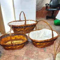 سبد چوبی حصیری خنچه حکاکی کدو هنودانه|صنایع دستی و سایر لوازم تزئینی|مشهد, ولیعصر (شهرک غرب)|دیوار