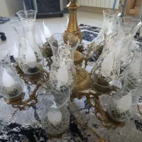 لوستر ۱۶ شاخه برنج تمام مس به همراه کنترل|لوستر و چراغ آویز|پرند, فاز ۶|دیوار