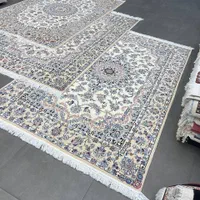 فرش دستباف(بساک ) نایین سه تخته ۴ متری کرک ابریشم|فرش|مشکیندشت, |دیوار