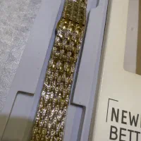 دو‌عدد بند اپل واچ طلایی نگین دار + بند سیلکونی