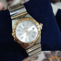 ساعت امگا زنانه دورنگ طلایی‌نقره‌ای