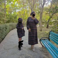 ست پشمی مادر و دختر با کلاه فرانسوی مادرتا سایز ۴۴