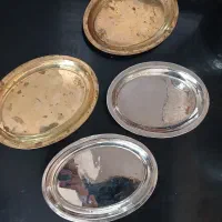 سینی چای برنجی روسی قدیمی پهلوی تک نفره