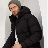 کاپشن پفکی/کادو روز مرد٪مشکی وسفید