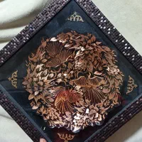 صنایع دستی اصفهان بشقاب مسی قلمزنی مدل الماس تراشه|صنایع دستی و سایر لوازم تزئینی|تهران, ایرانشهر|دیوار