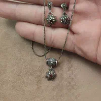 نیم ست نقره تایلندی وگردنبند نقره