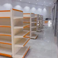 قفسه فروشگاه دوطرفه ایستاده سفید
