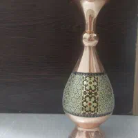 گلدان مس و خاتم مارک و ساعت و اردورخوری چوبی هندی