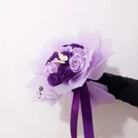 دسته گل روبانی