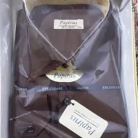 پیراهن نخی مردانه آستین بلند رنگ قهوه ای خوش رنگ|لباس|رشت, منظریه|دیوار