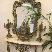 آیینه وشمعدان برنز  اصل