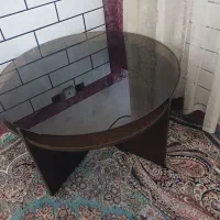 میز گرد شیشه ضخیم سالم
