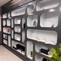 قفسه دکوراسیون مغازه چوبی مدرن