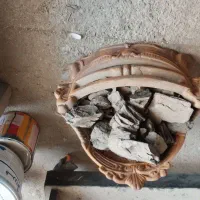 اجاق شومینه تمام چدن بهمراه هیزم سفالی