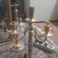 اینه وشمعدان عتیقه با روکش