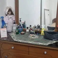 تخت خواب دو نفره  با آینه کنسول 4 کشو سالم|تخت و سرویس خواب|سهند, |دیوار