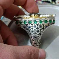 انگشتر نقره فول قلم 106گرم زمرد طلا موزنایت یاقوت|جواهرات|اصفهان, کساره|دیوار