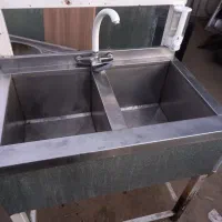 سینک دوقلوی صنعتی سالم وتمیز باشیر آبش|مصالح و تجهیزات ساختمان|مشهد, نیزه|دیوار
