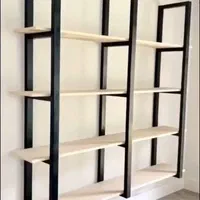 قفسه چوب و فلز پروفیل مشکی و سفید فروشگاهی و انبار|کتابخانه، شلف، قفسه‌های دیواری|اهواز, شریعتی جنوبی|دیوار