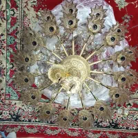 لوستر 30شعله 15شاخه تمام برنزی|لوستر و چراغ آویز|قدس, شهر‌قدس|دیوار