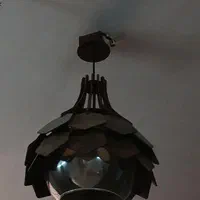 لوستر آویز چوبی آبسردکن و کتابخانه|لوستر و چراغ آویز|کاشان, فاز ۱ ناجی آباد|دیوار