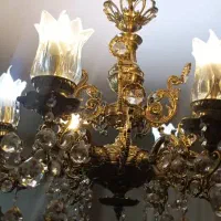 لوستر برنزی سنگین وزن،۶شعله|لوستر و چراغ آویز|اردبیل, |دیوار