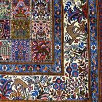 فرش دستبافت جفت نه متری گل ابریشم|فرش|مشهد, راهنمایی|دیوار