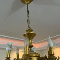 لوستر رنگ ثابت طلایی|لوستر و چراغ آویز|رشت, بوسار|دیوار