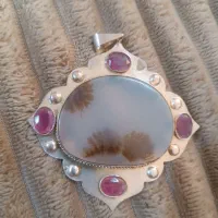 گردنبند شجر نقره با چهار سنگ یاقوت قرمز