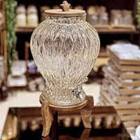 کلمن شیشه ای با پایه چوبی وجنس شیشه ای|صنایع دستی و سایر لوازم تزئینی|تهران, عبدل‌آباد|دیوار