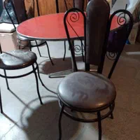 صندلی فرفورژه روکش چرمی بامیز|میز و صندلی غذاخوری|اصفهان, ناژوان|دیوار