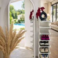 جاکفشی MDF کم‌جا با آینه قدی