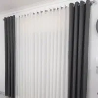 ۴ عدد پرده پانچ طوسی نو