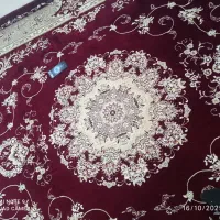 فرش 9 متری ابریشم رنگ زرشکی