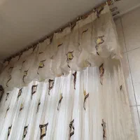 پرده حریر ترک با آستر ساتن و یالان پفکی|پرده، رانر، رومیزی|کرمانشاه, |دیوار