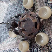 لوستر چوبی۶شاخه مارک دارکارسالم ولوستر۱شاخه