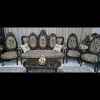مبل استیل ۹ نفره و میز نهارخوری ۸ نفره چوب گردو