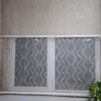 پرده زبرا کرم رنگ(دوعدد)