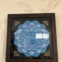 دو عدد قاب مینا کاری ۳۰ سانتی اصفهان سالم