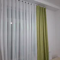 پرده نو نو یک هفته دوخت شده به علت جابجایی|پرده، رانر، رومیزی|محمدیه-قزوین, |دیوار