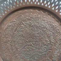 سینی مسی عتیقه دوره قاجار|کلکسیون اشیاء عتیقه|ساری, |دیوار