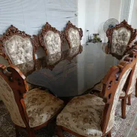 میز ناهارخوری 8نفرهچوب گردو اصل و بادوام بالا