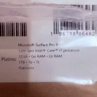 Surface Pro 9 i7 32GB RAM 1TB آکبند + کیبورد پلمب|رایانه همراه|تهران, مهرآباد|دیوار