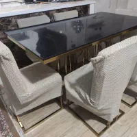 میزناهار خوری شش نفره همراه باروکشهای صندلی|میز و صندلی غذاخوری|حسن آباد, |دیوار